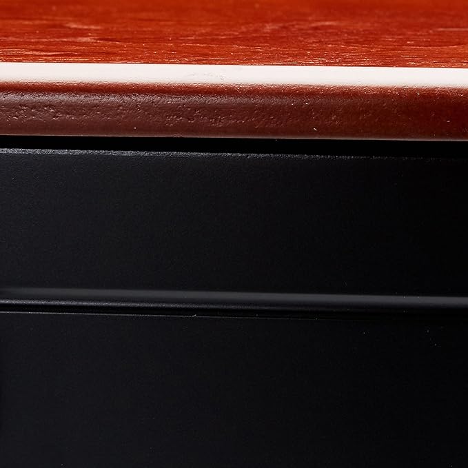 Kings Brand Hiland Bar Cabinet Wine Storage With Glass Holders & Drawer, Black, Black