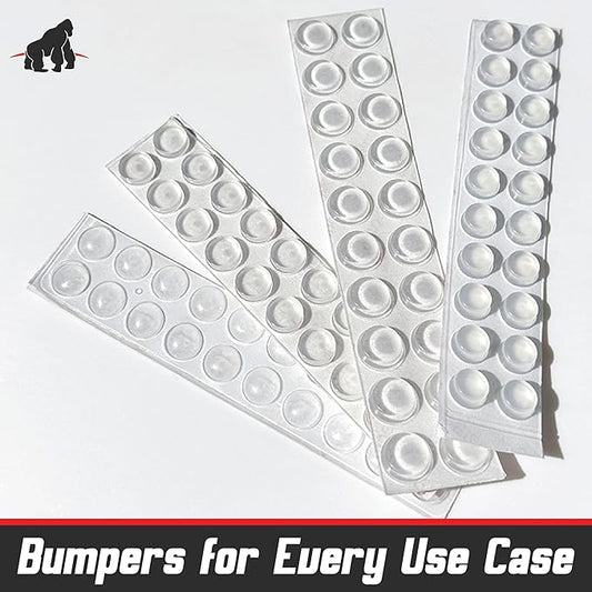 Bumper and Rubber Feet 100pc Combo Pack - Clear and Self Adhesive - 5 Bumper Shapes for Multiple Uses - Cabinet Doors, Drawers, Picture Frames, Cutting Boards and Electronics