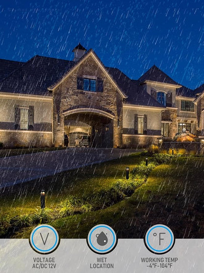 LEONLITE Low Voltage Pathway Lights, 4W Unique Lighting Effects Landscape Lights, Outdoor Landscape Lighting for Driveway, Garden, 12V, ETL, Waterproof, Aluminum, 3000K Warm White, Black, Pack of 6