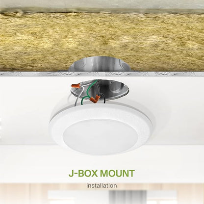 ASD 6 Pack LED Disk Lights 6 Inch, 15W 5CCT 2700K-5000K 1245LM CRI90+, Dimmable Flush Mount Ceiling Light Fixture, Low Profile Surface Mount Disc Lights, Junction Box or Recessed Can Install, ETL