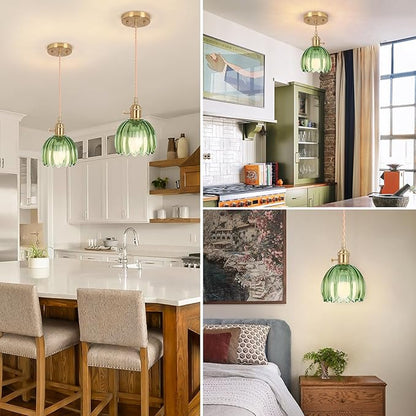 Battery Operated Pendant Light,Mini Hanging Lights 5.1Inch 2500mAh RGB Rechargeable Light Bulb with Remote Control Wireless Adjustable Rechargeable Chandelier for Kitchen Island Hallway