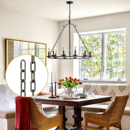 garini 6 Feet Industrial Bronze Light Fixture Chain, Adjustable Metal Pendant Chandelier Chain Extension with Detachable Link, Maximum Load is 66 Pounds, 1 Pack