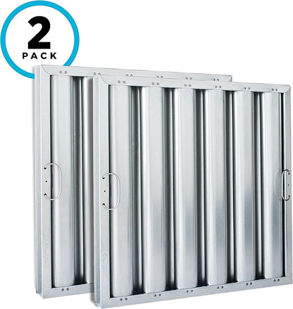 Kleen-Gard Aluminum Commercial Kitchen Hood Filter, Range Hood Baffle Grease Filter for Restaurant Kitchen Exhaust Hoods, 20H x 25W | Actual Size: 19.5H x 24.5W x 1.88D inches | (Pack of 2)