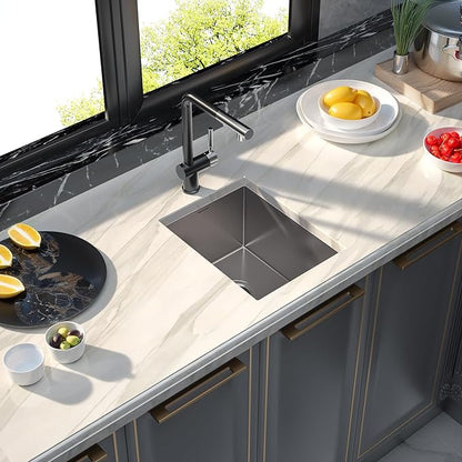 MENSARJOR 14 x 18 Inch Undermount Sink, 16 Gauge Stainless Steel, Handmade for Kitchen, Bar, or Outdoor Use