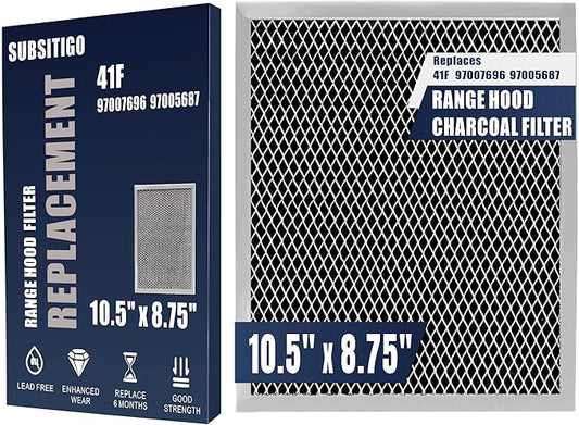 97007696 Range Hood Filter 41F Stove Vent Hood Filters for Kitchen Range Hood Filter Replacement Grease Mesh Grease & Charcoal Carbon Oven Vent Hood Filters by Size 10.5" x 8.8" 41F 10.5" x 8.75"