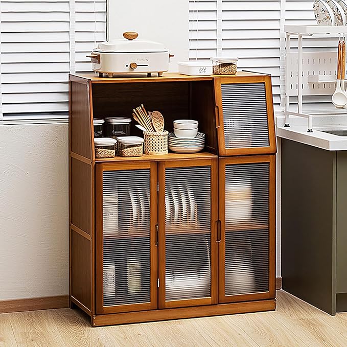 JSDMBD Kitchen Storage Cupboard, Pantry and Freestanding Cabinets, Dustproof and Easy to Clean, Kitchen Island for Spices, Pots and Pans, Storage Shelf for Kitchen, Living Room and Dinning Room