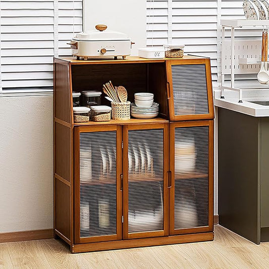 JSDMBD Kitchen Storage Cupboard, Pantry and Freestanding Cabinets, Dustproof and Easy to Clean, Kitchen Island for Spices, Pots and Pans, Storage Shelf for Kitchen, Living Room and Dinning Room