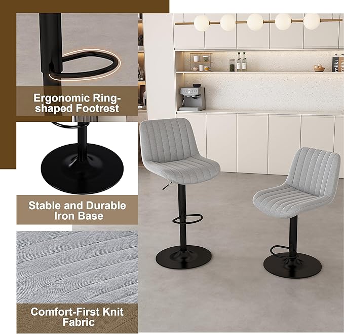 Runboll 63" Large Island Table Set with 4 Bar Stools, Modern Faux Marble Dining Table Set with Multi-Color LED Lights, Kitchen Island with Grille Design for Dining Room, Home, Office, Living Room