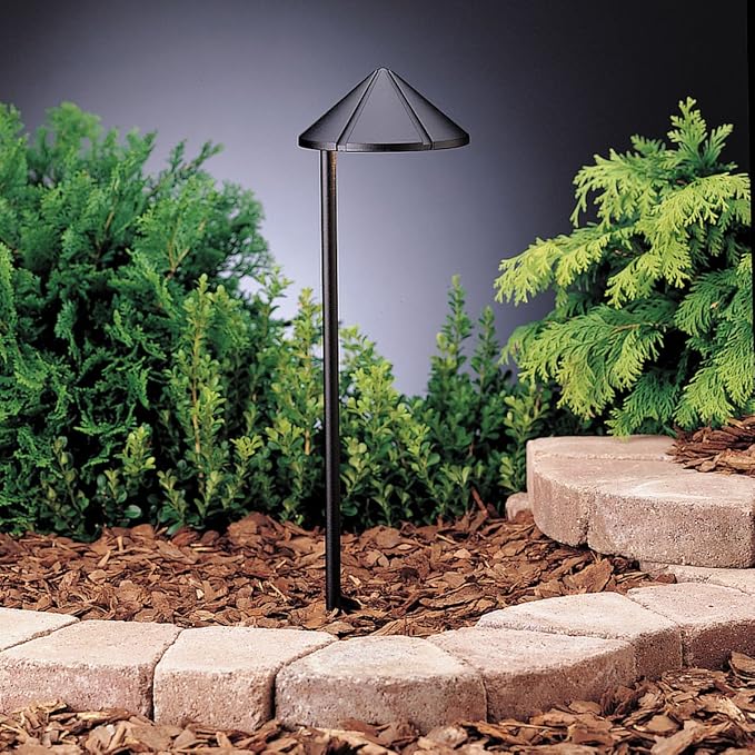 Kichler 15315BKT Six Groove Path & Spread 1-Light 12V, Textured Black