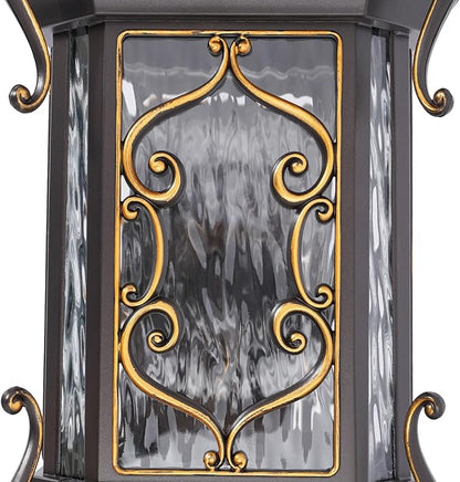 Outdoor Wall Light Fixtures, IP55 Waterproof Outside Wall Lantern Retro Exterior Wall Sconces Vintage Wall-Mounted Lights for Garage House Porch Doorway, E26 w/o Bulb