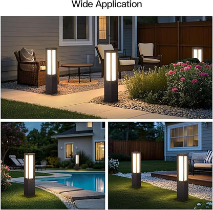 MVBT Landscape Path Light Hard Wired, 31.5" Outdoor Pathway Lights AC100-240V, Waterproof Bollard Driveway Lamp, Modern 3000K Standing Lighting Patio Lawn Tall Garden Lantern for Commercial Walkway