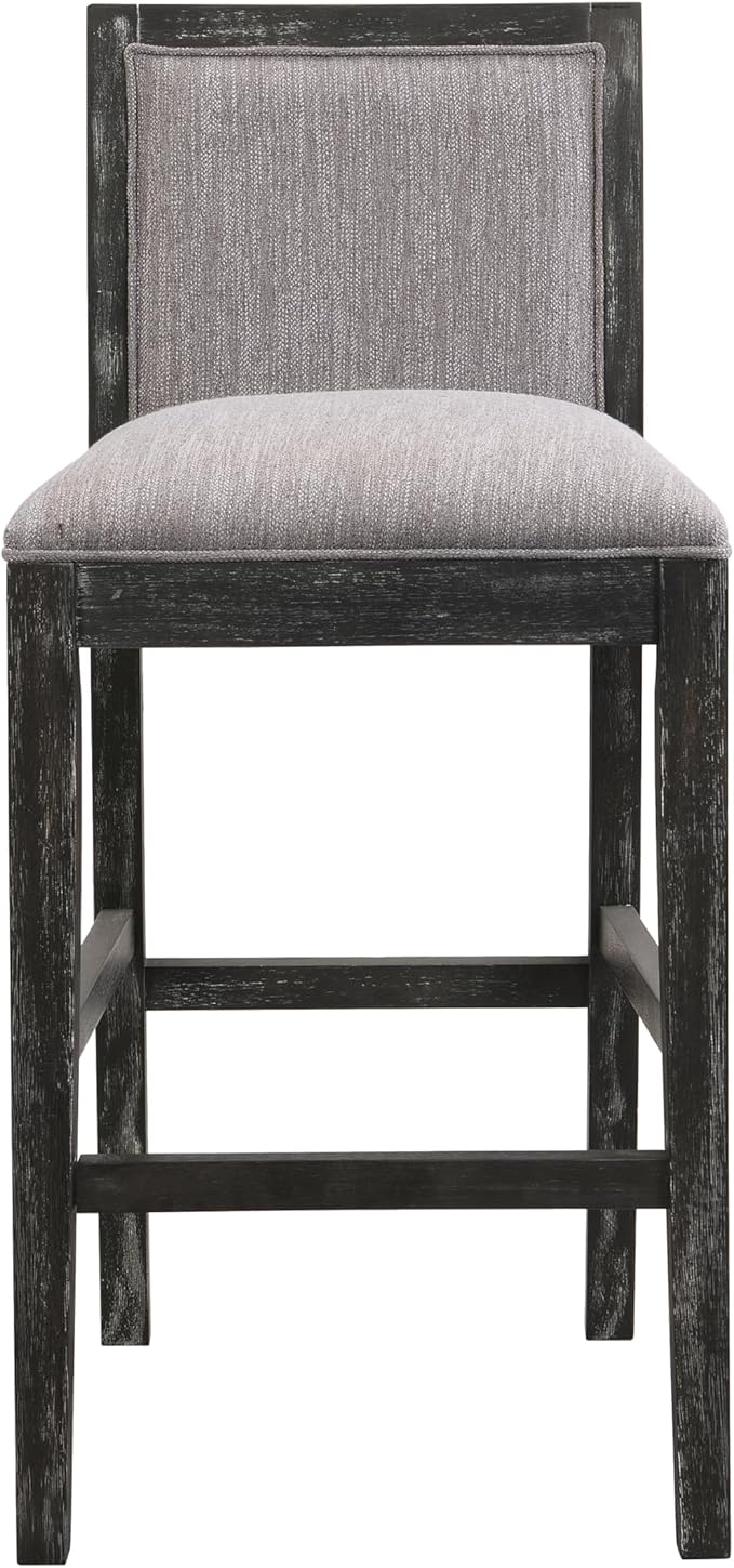 30.5 Inch Height Bar Stools Set of 2, Rubber Wood Frame,Fabric Sponge Cushion and Upholstered Barstools, Retro Bar Chairs Suitable for Kitchen Island,Bedroom,Dining Room.