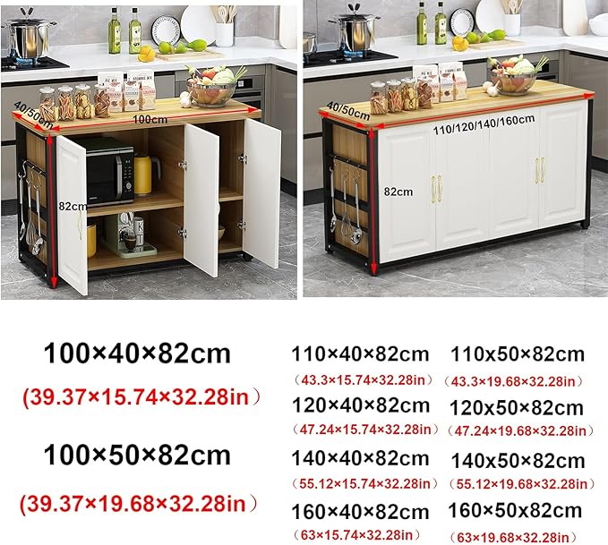 Kitchen Island with Cabinets, Freestanding Pantry Cabinet, Buffet Cabinet/Sideboard, Sideboard TV Stand for Dining Room, Living Room, Kitchen (Modern Buffet Table)(120x50cm/47.24x19.68in)