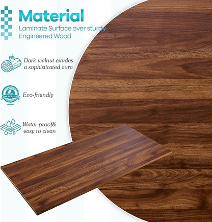 Kaboon Universal Tabletop 23.62" D x 59.1" W, Solid One-Piece Desktop for Sit Stand Desk, Double Desks, L Desk DIY,Wood Countertop Home or Commercial Use 1 inch Thick, Dark Walnut