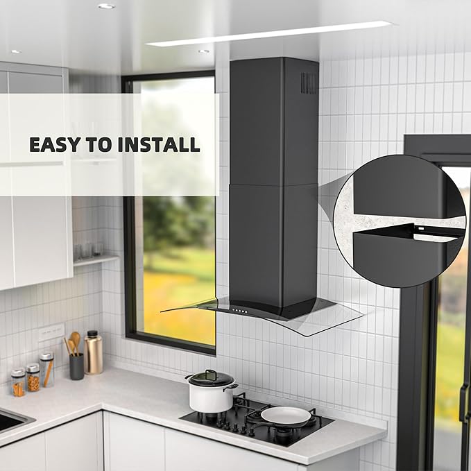 Range Hood Extension Chimney FGS-TG33B-ZST, Stainless Steel Wall Mount Chimney Extension for FIREGAS Range Hood FGS-UBG33Y75AC