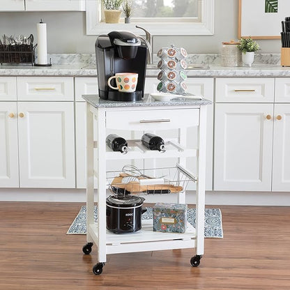 Linon Kitchen Island, White, 22.88 x 15.75 x 33.88