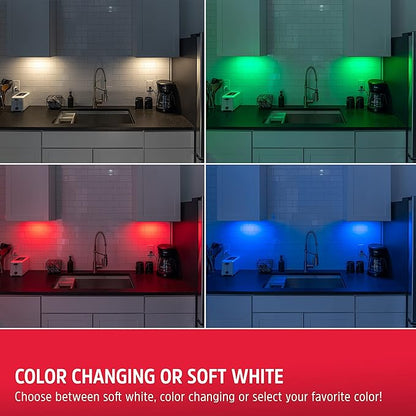 Energizer Under Cabinet Light, Color Changing, Battery Operated LED Lights with Remote, 12 Inch, 100 Lumens, Wireless Under Cabinet Lighting, Closet Lighting, Stick On Lights, Kitchen Lights, 44578