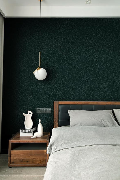 Safiyya Wallpaper Blackish Green Silk Peel and Stick Wallpaper Textured Green Contact Paper Removable Solid Color Self Adhesive Wall Paper Vinyl Rolls 118"x 17.3"
