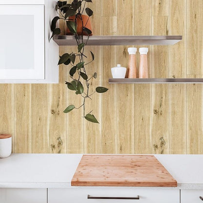 Yun-aeon Realistic Wood Peel and Stick Wallpaper 17.7"x300" Contact Paper Wood Grain Self-Adhesive Film Waterproof & Removable Wallpaper Decorative Vinyl for Kitchen Countertops Cabinets