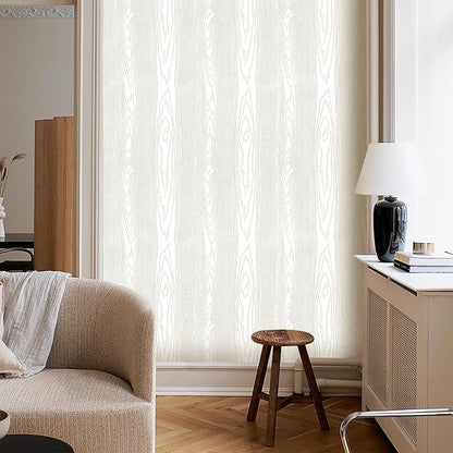Yun-aeon Light White and Silver Wood Contact Paper 17.3"x120" Rustic Wooden Peel and Stick Wallpaper Removable Self-Adhesive Wallpaper Wood Grain Contact Paper for Countertops Cabinets