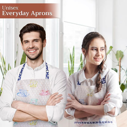 Maison d' Hermine 100% Cotton Apron for women with Pocket Kitchen Chef Apron for Men Cooking Mothers Day Gifts