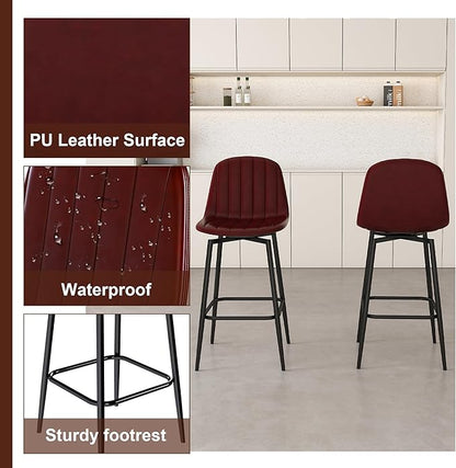 63" Modern Kitchen Island with Marble-Look Surface with 2/4 Bar Stools, Island Table with LED Lights, for Kitchen,Dining Room, Bar, Office, Living Room (White+4Dark Brown)