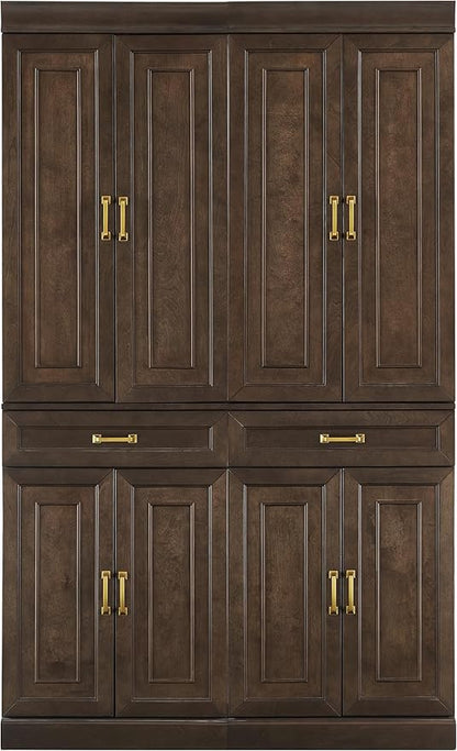 Crosley Furniture Stanton 2-Piece Pantry Storage Cabinet Set with Shelves, Kitchen, Dining, or Laundry Room, Coffee