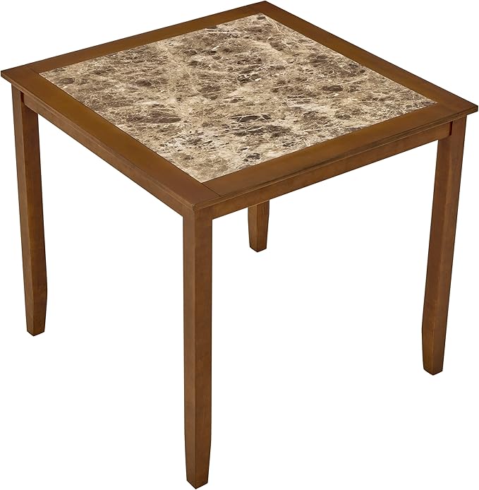 SOFTSEA Dining Table Set for 4, 5 Piece Dining Table Set with Chairs, Mid Century Modern Counter Height Counter Height Kitchen Table Set with 4 Chars, Save Space, Brown