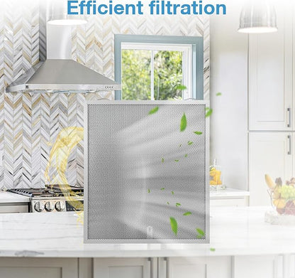 4 Pack S99010430-002 Range Hood Filter 15-3/4" x 13-7/8" x 3/8" Compatible with Broan Nutone Kenmore range hoods,Replaces 4512880 99010430-002 Range Hood Aluminum Grease Filter