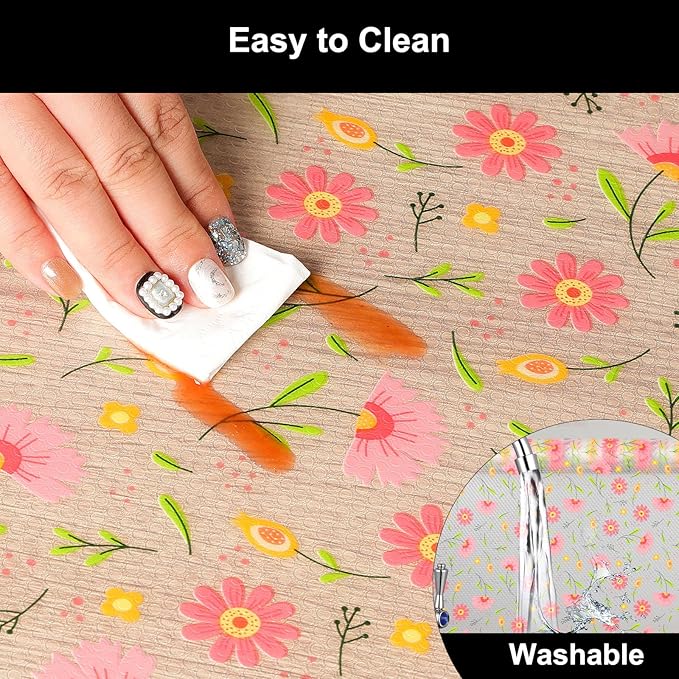 Cooyes Shelf Liner – Premium Non-Adhesive Cabinet & Drawer Liner for Kitchen – Waterproof Shelf Paper with Modern Pattern – Durable EVA Cabinet Mat – Easy to Cut (17.5" W x 78.7" L)