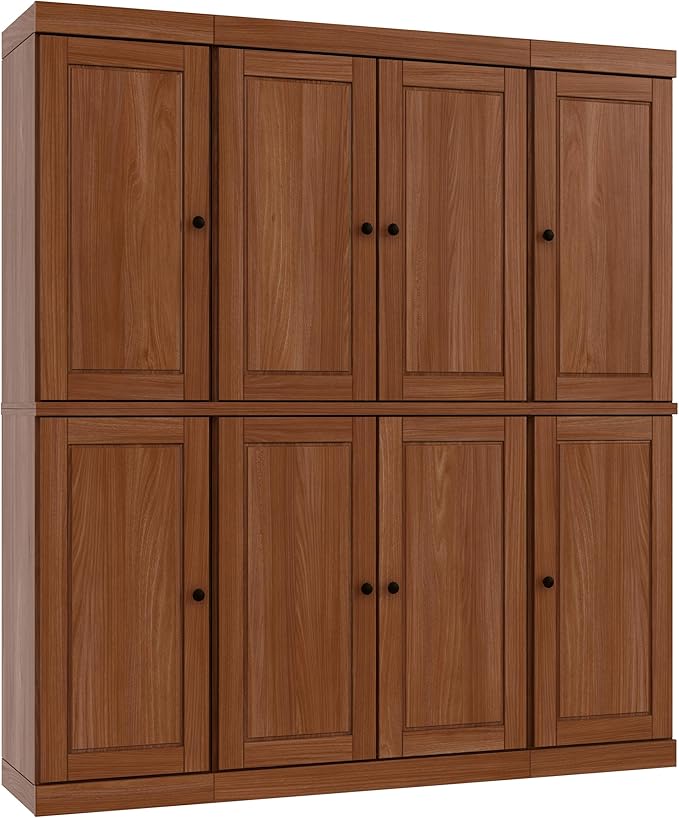 Palace Imports Solid Wood Pantry Cabinet - 71.5" Tall, 65" Wide - Freestanding Wooden Storage Cabinet w/Adjustable Shelves for Kitchen – Mocha, Renewable Eco-Friendly 100% Wood, Made in Brazil
