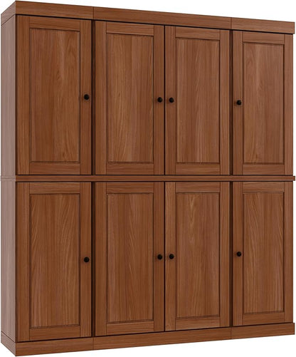 Palace Imports Solid Wood Pantry Cabinet - 71.5" Tall, 65" Wide - Freestanding Wooden Storage Cabinet w/Adjustable Shelves for Kitchen – Mocha, Renewable Eco-Friendly 100% Wood, Made in Brazil