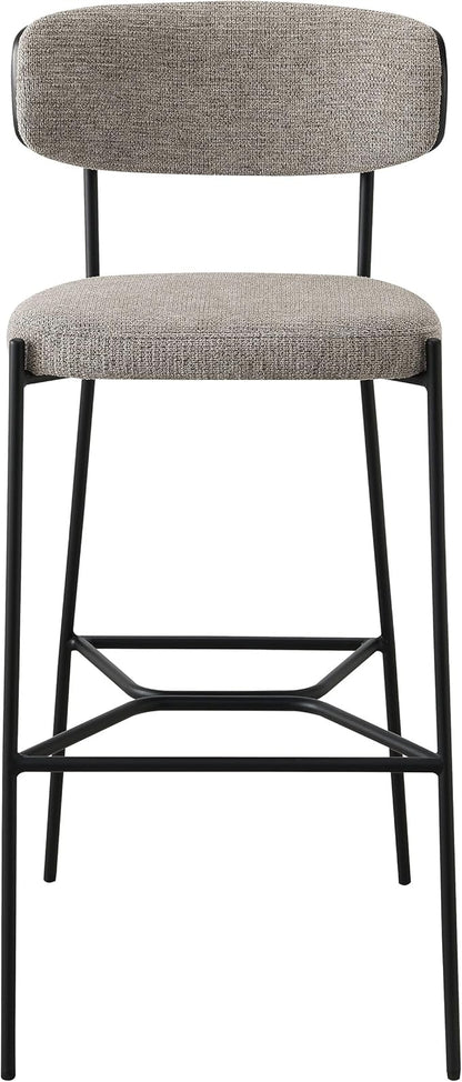 Coaster Home Furnishings - Elison - Set of 2 Pub Height Bar Stools with Foam Cushioned Seat and Geometric Detail Footrest - Mid-Century Modern - Dining Room - Light Brown & Dark Oak - 182657