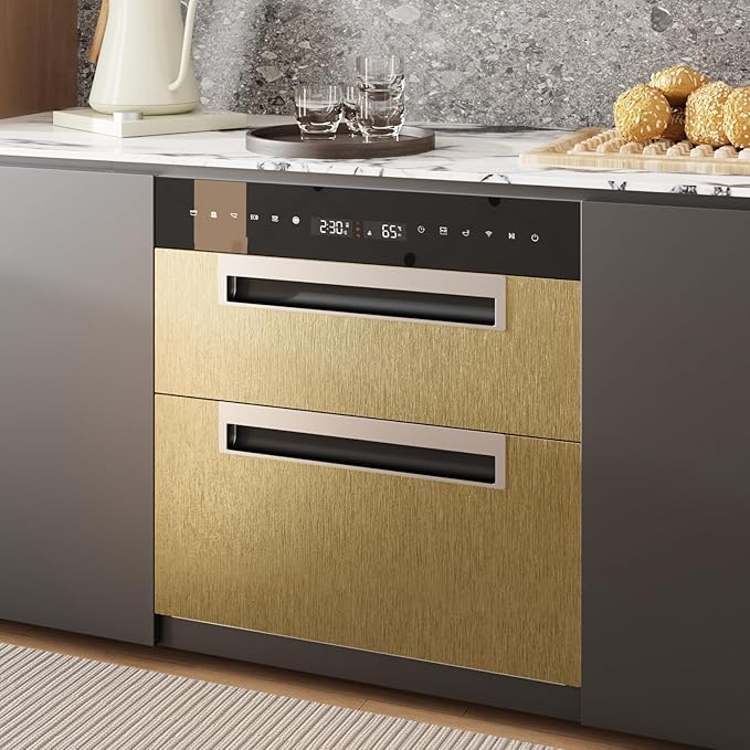 CRE8TIVE Brass Gold Stainless Steel Contact Paper for Appliances Brushed Metallic Gold Peel and Stick Wallpaper 12"x80" Waterproof Heat Resistant Vinyl Film for Kitchen Dishwasher Fridge Oven Covers