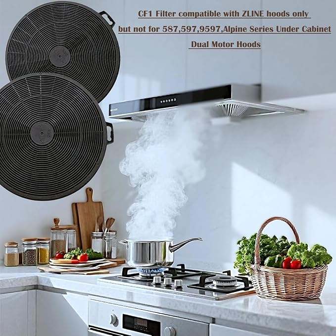8 Pack CF1 Range Hood Carbon Filters Compatible for Zline KB-36 KB-30 KE-30 IE77 Models-Also Fits Other Zline Models,Excludes 587 597 9597 See Description
