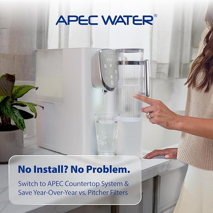 APEC Water ROES-50X 5-Stage Under Sink Reverse Osmosis Water Filter System, NSF Certified 372 & 58, 50 GPD, with Extra High Capacity Pre-Filter Set Stage 1-3