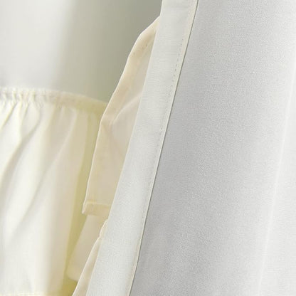Lush Decor Allison Ruffle 100% Blackout Window Curtain Single 40" W x 84" L Ivory - Cream Blackout Curtains for Bedroom or Nursery - Coquette Curtains