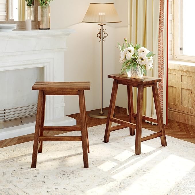 Kitchen Island with Seating for 2, 3 Piece Counter Height Dining Table Set with Storage, Farmhouse Wood Bar Table with Stools, Small Breakfast Dinner Table & Chairs, Walnut+Cream White