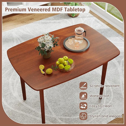 Giantex 43" x 31" Dining Table with Rubber Wood Legs, Load 200Lbs, Easy Assembly, Rectangular Kitchen Table for 2-4, Small Place, Dining Room, Dinette, Living Room, Restaurant, Apartment, Walnut