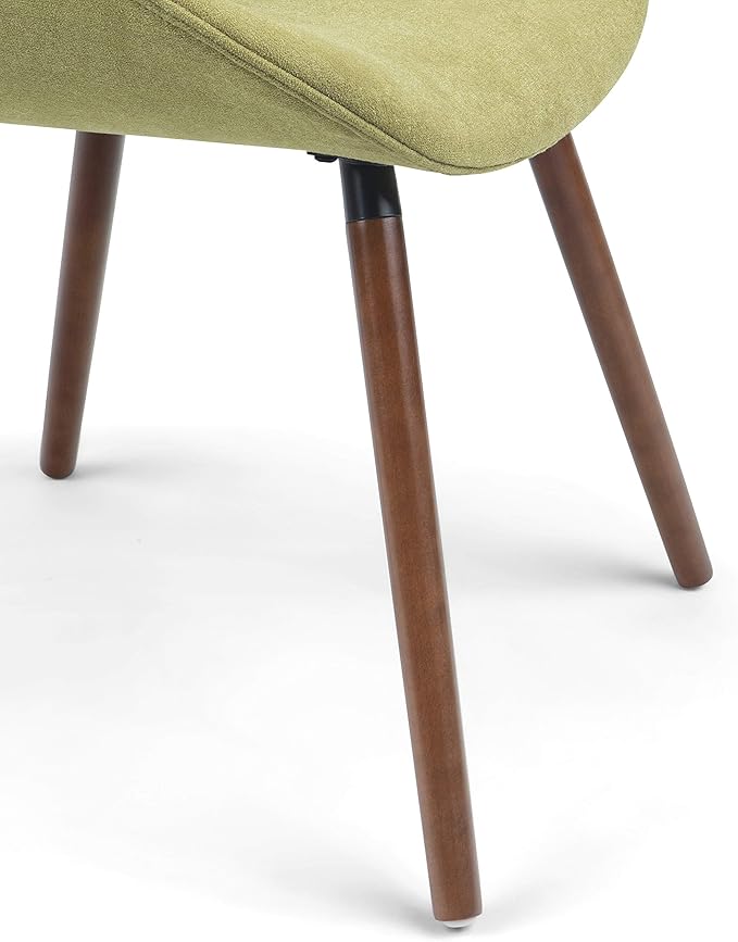 SIMPLIHOME Malden Dining Chairs - Upholstered Bentwood Frame and Woven Fabric Kitchen Chair in Acid Green, Modern Dining Room Seating with Curved Contoured Back, Walnut Veneer Legs and Padded Seat