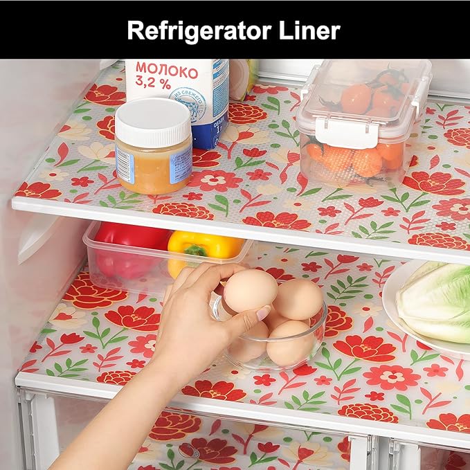 Cooyes Shelf Liner – Premium Non-Adhesive Cabinet & Drawer Liner for Kitchen – Waterproof Shelf Paper with Modern Pattern – Durable EVA Cabinet Mat – Easy to Cut （24" W x 120" L）