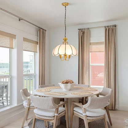 15" European-Style Palace Chandelier, 3-Light Vintage Gold Ceiling Light Fixture, Modern Gorgeous Metal Hanging Pendant Lamp for Farmhouse Dining Room Bedroom Kitchen Island
