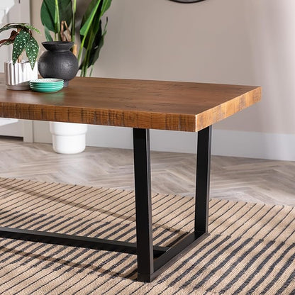 Walker Edison Durango Distressed Solid Wood Dining Table, 72 Inch, Rustic Oak
