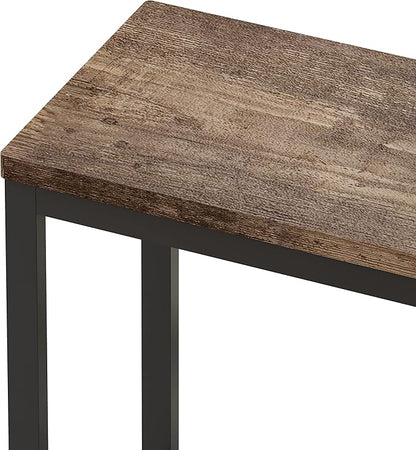 Merax 4-Piece Counter Height Extra Long Dining Table Set with 3 Stools and Footrest, Modern Design Kitchen Dining Table, Pub Table, Long Dining Table Set, Natural