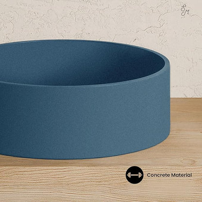 Swiss Madison Lisse 14.5" Concrete Round Vessel Sink in Matte Royal Blue
