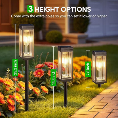 ELECLINK Solar Pathway Lights Outdoor, 6 Pack Upgraded Solar Lights Outdoor Waterproof, Bright Up to 15 Hrs Auto On/Off Garden Light for Yard Patio Lawn Path Walkway Driveway Outside Decor
