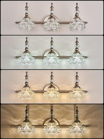 Brushed Nickel Bathroom Vanity Light Fixtures Modern 3-Light Vanity Lights Bathroom Lighting Fixtures Vintage Wall Sconces Light Living Room Vanity Lighting Fixtures Over Mirror