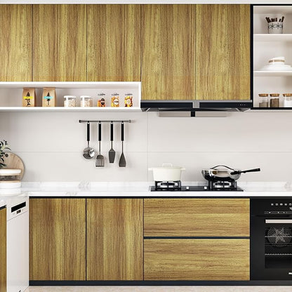 WESTICK Brown Wood Peel and Stick Wallpaper Light Wood Grain Contact Paper for Countertops Desk Waterproof Vintage Natural Wooden Vinyl Wrap for Cabinets Kitchen Island Bathroom Table 15.8"x80"