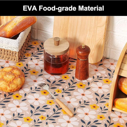 Cooyes Shelf Liner – Premium Non-Adhesive Cabinet & Drawer Liner for Kitchen – Waterproof Shelf Paper with Modern Pattern – Durable EVA Cabinet Mat – Easy to Cut （17.5" W x 360" L）