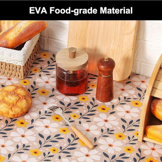 Cooyes Shelf Liner – Premium Non-Adhesive Cabinet & Drawer Liner for Kitchen – Waterproof Shelf Paper with Modern Pattern – Durable EVA Cabinet Mat – Easy to Cut （24" W x 120" L）